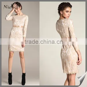 New Arrival Long Sleeve Design Lace Dress Fashionable thumbnail-1