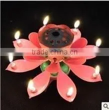 Happy Birthday Flower Candle With Music/Double-deck Rotating Lotus Candle for Birthday thumbnail-1