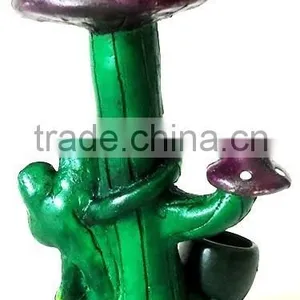 Figurine Shaped Hand Crafted Smoking Pipes - Frog W/. Tall Mush thumbnail-3