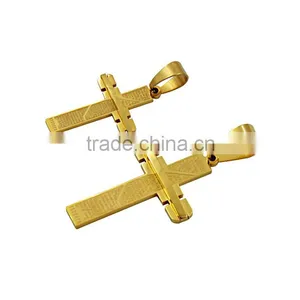 Hot Sale Gold Plated Jewelry Stainless Steel Scriptures Cross Necklace Pendant thumbnail-6