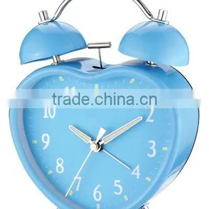 Heart Shape Metal Case Mechanical Alarm Clock, Desktop Clock, Bedside Clock, Candy Color Clock thumbnail-1