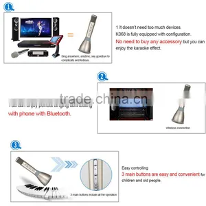Mobile Phone Computer Tablet Bluetooth Handheld Speaker Portable KTV Karaoke Player Condenser Microphone Singing Record K068 thumbnail-5