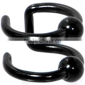 Illusion 2-Ring Black Titanium Non Pierced Clip On Ball Closure Ring thumbnail-1