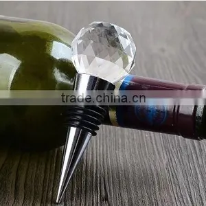 Clear Customised Crystal Wine Bottle Stopper for Wedding Favors thumbnail-2