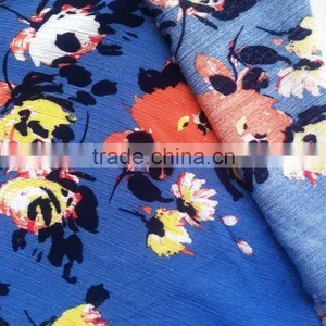 Best Selling Summer Fashion Soft 100% Printed Rayon Crinkle Fabric thumbnail-2
