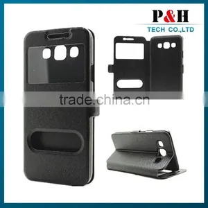 Flip Leather Cover Case For Samsung Galaxy E7 With Caller Id Display Window thumbnail-4