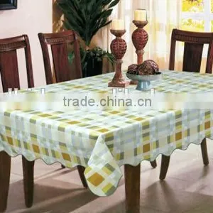 Oblong Printed Vinyl Table Cloth With Flannel Backing, Cover for Six-seating Table thumbnail-1