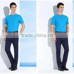 Men's Latest Golf Casual Business Plaid Neck Cotton Short Sleeve POLO Shirt thumbnail-3