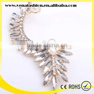 Cute Design Large Rhinestone Cover Ear Cuff Earrings thumbnail-1