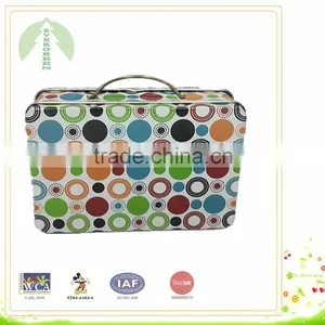 Tin Box With Pin Hinge and Handle, Shine Color, Nice Tin Case thumbnail-1
