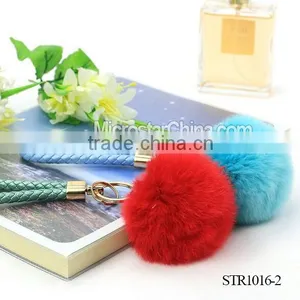 2016 IN STOCK Fur Pom High Quality Ball Keychain for Fashion Bags thumbnail-3