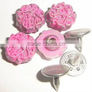 10mm Fation Pink Flower Shape Metal Rivets for Garment thumbnail-1
