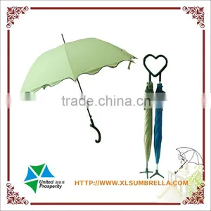 23"*8k Solid Fabric Straight Umbrella With Love Handle thumbnail-1