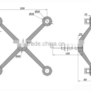 Top Class Glass Curtain Wall Spider Fitting Clamp Fittings Price thumbnail-5