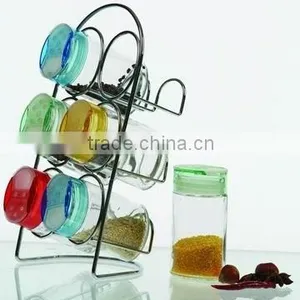 Glass Spice Bottle on an Iron Stand thumbnail-1