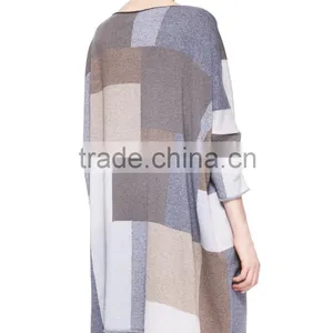 Warm and Soft Block Women Long Pullover thumbnail-3