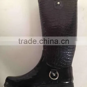 High Quality Galoshes Rubber Boots Black Women Fashion Rain Boots thumbnail-1