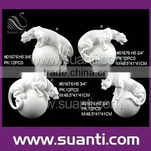 White Leopard Polyresin Statue thumbnail-1