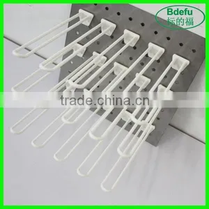 Supermarket White Display Double Wire Loop U Shaped Plastic Pegboard Hook thumbnail-2