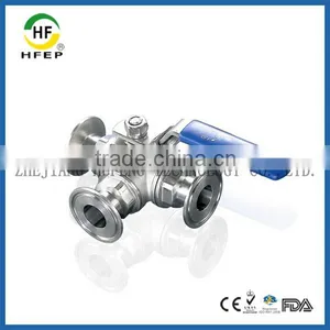 HF1A00390 DN90 3.5 Inch 304 Quick Fitting Stainless Steel Sanitary Ball Valve thumbnail-1