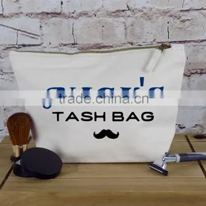Black Canvas Custom Cosmetic Bag With Logo Printed on One Side thumbnail-6