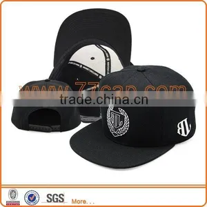 Black Flat Visor Snap Back Cap Free Snapback Hat Wholesale in China thumbnail-1