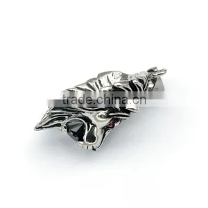 2016 Cheap Animal Crystal Mens Jewelry Silver Stainless Steel Lion Pendant Charm Necklace thumbnail-4
