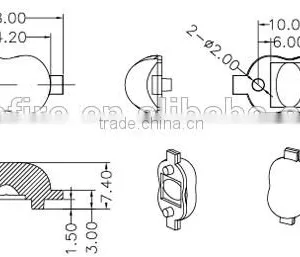 Lens 60x135 Degrees for Imitation Lumens LED 119 (Ilenstech01CR-AA60135H) thumbnail-2