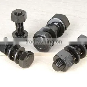 Black Double Threaded Stud Bolt And Nut Made in China thumbnail-4