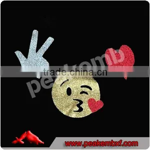 Lead Free Heat Foil Yes Emoji Glitter Transfer for Clothing Factory Sale thumbnail-1