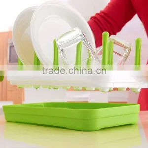 2016 New Design DIY Plastic Dish Drainer With Drip Tray Plate Drying Dish Drainer thumbnail-2