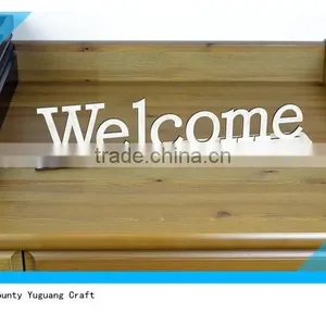 WELCOME Home Door White Wooden Word Sign thumbnail-1