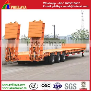 60 Ton Drop Deck/Step Deck Lowbed Semi Trailer for Heavy Equipment Use, 3 Axles Type thumbnail-2