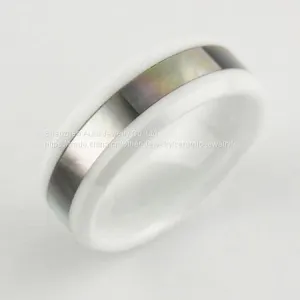 Customizable White Zirconia Ceramic Jewelry Couple Ring For Wedding thumbnail-1