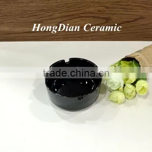 Black Color Ceramic Material and Round Shape Cigarette Ashtray ,The Ashtray,white Color Ashtray,OEM Ashtray thumbnail-1