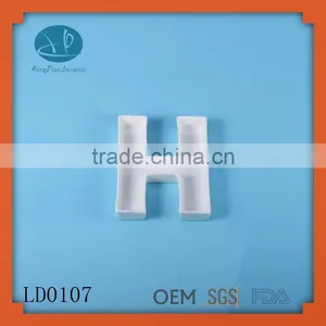 Hot Sale Ceramic Letter Plate , Alphabet Letter Dish, White Ceramic Letter Dish, Alphabet Dish HAPPY Dish thumbnail-1
