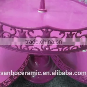 Factory Direct Price Two Tier Crystal Cake Stand Round Shape Metal Cake Stand thumbnail-5