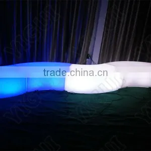 LED Lighting Remote Control Modern Bar Furniture LED Curved Bar Stool thumbnail-3