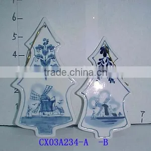 Porcelain Blue Fluted Pattern-home Hanging Deco-ceramic Crafts thumbnail-1