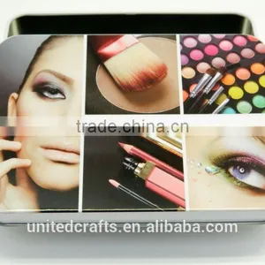 6" Vintage Style Make Up Desing Storage Tin Box Trinket thumbnail-3