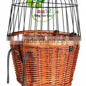 Half-round Willow Wicker Pet Bicycle Basket thumbnail-1