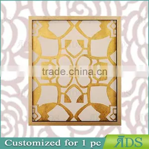 Framed Handmade Carve Pattens With Gold Leaf MDF Wall Art thumbnail-1