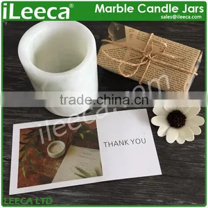 Hot Sale Round White Marble Candle Holders thumbnail-1
