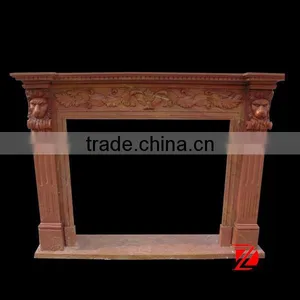 Yellow Marble Lions Fireplace thumbnail-1