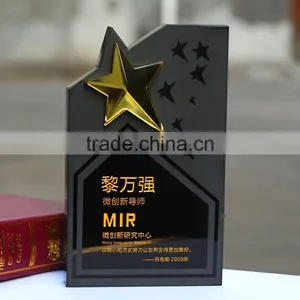 Customized New Design Top Quality Black Star Crystal Trophy thumbnail-1