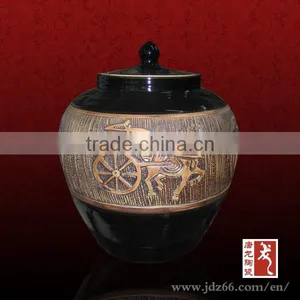 High Quality Black Glazed Hermetic Storage Jars Glass Storage Jar thumbnail-1