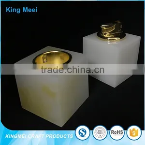 Small White Acrylic Cube Box Perfume Organizer thumbnail-6