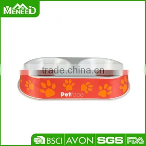 Newly Design 2 Compartments Dog Food Cheap Plastic Pet Bowl thumbnail-1