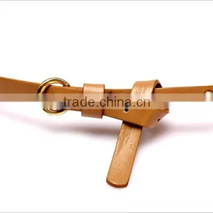 Wholesale Rivet Decorated Ring Buckle Girl Thin PU Waist Belt thumbnail-4