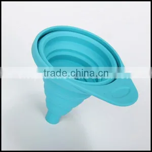 Convenient Portable Silicone Foldable Funnel Wholesale/Candy Color Silicone Folding Hopper for Sale thumbnail-1